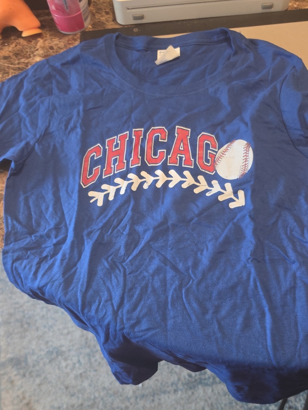 Port and Company Royal Blue Chicago Baseball Tee